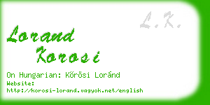 lorand korosi business card